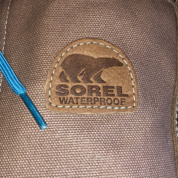 Sorel 1964 Premium Canvas Mid-Calf Waterproof Boots with Turquoise Laces - Picture 10 of 16